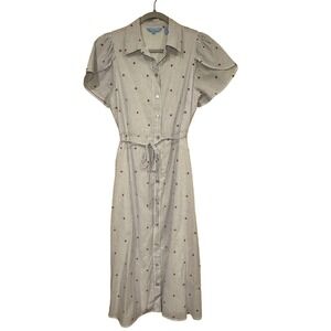 Draper James RSVP Women's XS Striped Star Print Flutter‎ Sleeve Shirt Dress